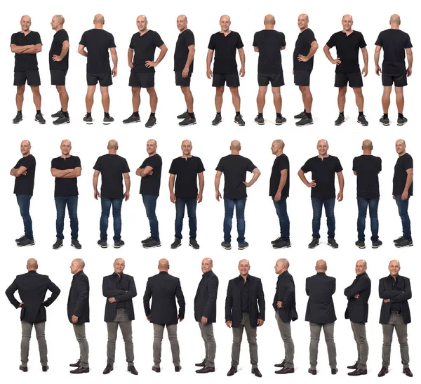 Большая Группа Одного Человека Одетого Разные Наряды Белом Фоне — стоковое фото