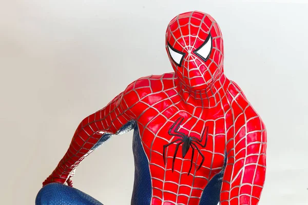 Ayuttaya Thailand November 2015 Spider Man Modell Setzt Sich Hin — Stockfoto