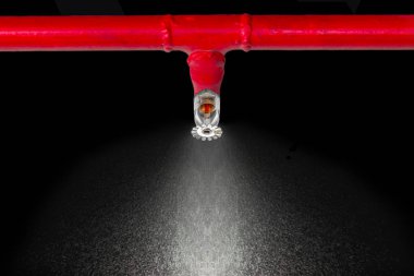 Image of pendent fire sprinkler on white background (with cliiping path). Fire sprinklers are part of an overall safety protocol for fire and life safety.  clipart