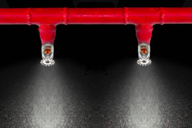 Image of pendent fire sprinkler on white background (with cliiping path). Fire sprinklers are part of an overall safety protocol for fire and life safety.  clipart