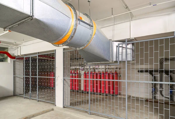Havalandırma Sistemi Kısıtlı Tehlikeli Alanı Endüstriyel Binanın Içinde Farfisa Gazlar — Stok fotoğraf