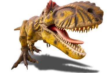 Tyrannosaurus rex beyaz arka plan üzerinde izole. (kırpma yoluyla)