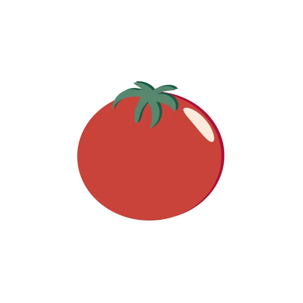 Tomat Merah Dengan Latar Belakang Putih Ilustrasi - Stok Vektor