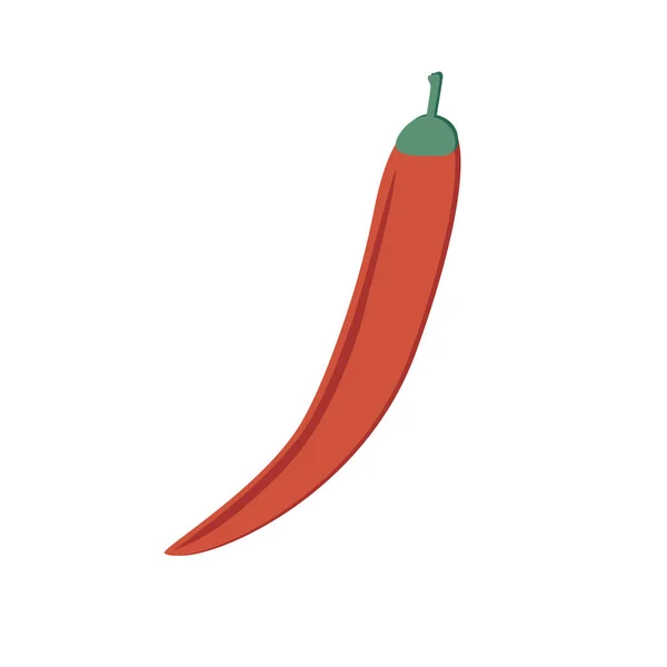 Czerwony Gorący Pieprz Białym Tle Warzywa Ilustracja — Wektor stockowy
