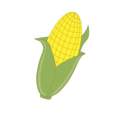 Beyaz arka planda sarı mısır. Sebze. Görüntü.