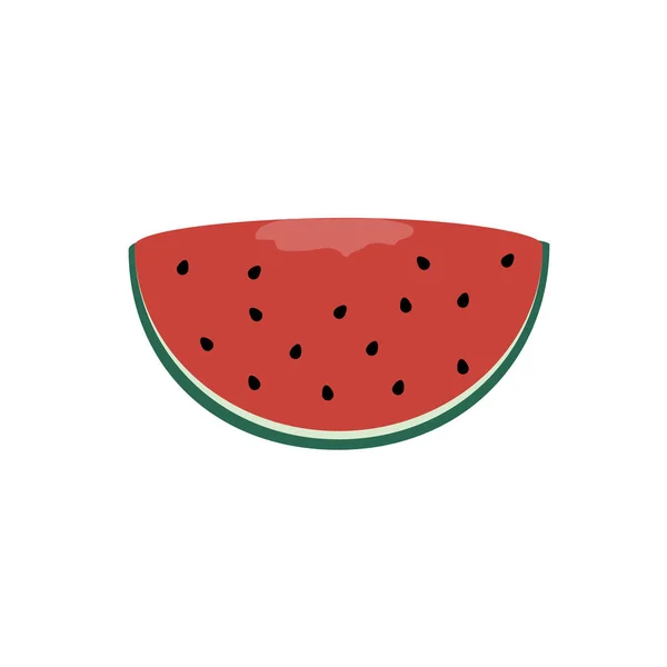 Šťavnatý Zralý Kus Melounu Bílém Pozadí Berry Ilustrace — Stockový vektor