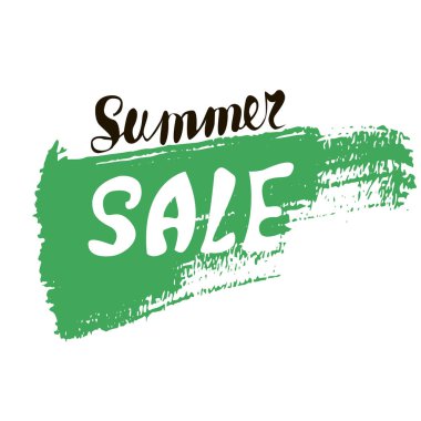 Elle çizilmiş grunge fırça darbeleri ve splatters. El yazılı metin yaz satış, iskonto afiş.