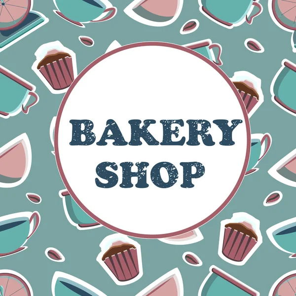 Pastane dükkanı için banner. Pasta maker için araçlar. Vektör çizim. Sorunsuz arka plan.