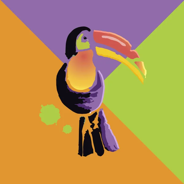 Tropical Toucan bird. Wild exotic animal. Vector illustration.