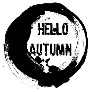 El grunge vektör çizim çekilmiş. Elmalı turta, metin Merhaba sonbahar.