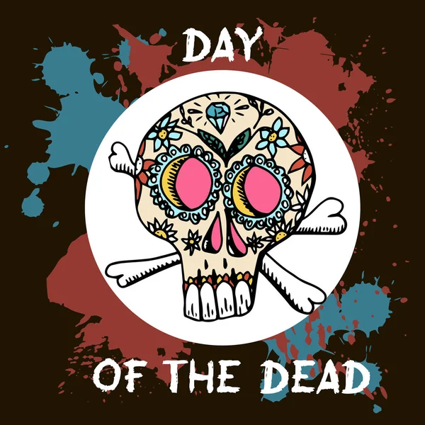 Den Mrtvých Mexická Tradiční Festival Dia Los Muertos Ručně Tažené — Stockový vektor