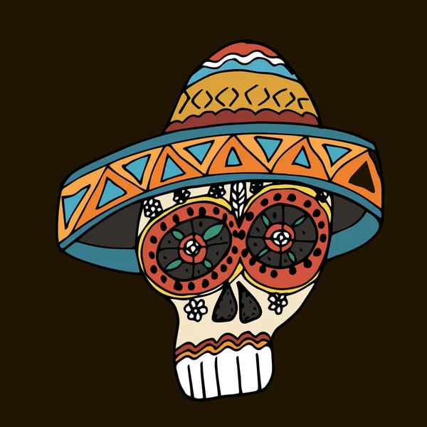 Day Dead Mexikansk Traditionell Festival Dia Los Muertos Hand Dras — Stock vektor