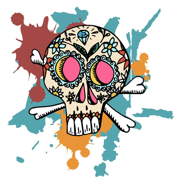 Día Los Muertos Fiesta Tradicional Mexicana Dia Los Muertos Calaveras — Vector de stock