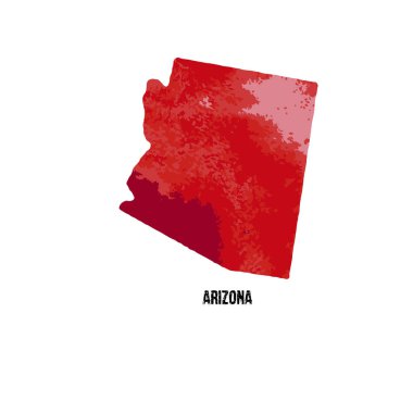 Arizona. Amerika Birleşik Devletleri. Vektör çizim. Sulu boya doku. 