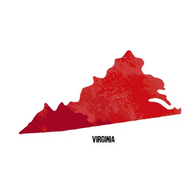 Virginia. Amerika Birleşik Devletleri. Vektör çizim. Sulu boya doku. 