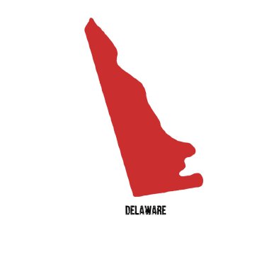 Delaware. Amerika Birleşik Devletleri. Vektör çizim. Sulu boya doku. 