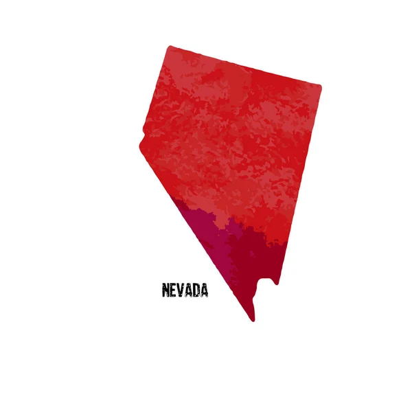 Estado Nevada Estados Unidos América Ilustração Vetorial Textura Aquarela — Vetor de Stock