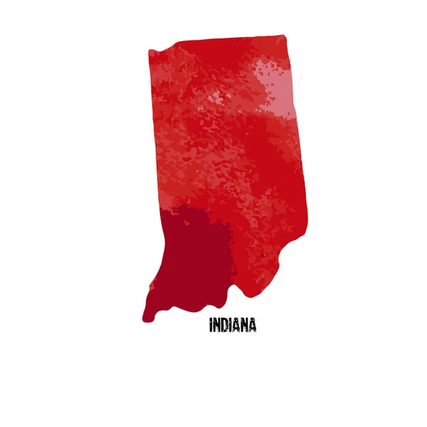 Stanie Indiana Stany Zjednoczone Ameryki Ilustracja Wektorowa Akwarela Tekstury — Wektor stockowy