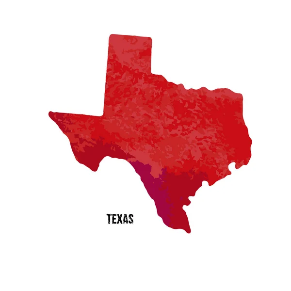 Texas Spojené Státy Americké Vektorové Ilustrace Akvarelu Textura — Stockový vektor