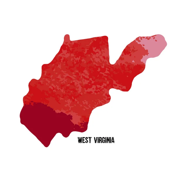 West Virginia Stany Zjednoczone Ameryki Ilustracja Wektorowa Akwarela Tekstury — Wektor stockowy
