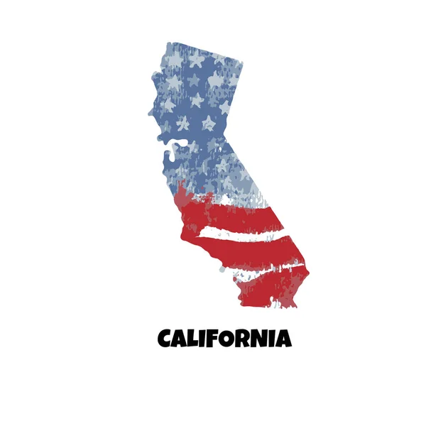 Stanu Kalifornia Stany Zjednoczone Ameryki Ilustracja Wektorowa Akwarela Tekstury Flagi — Wektor stockowy