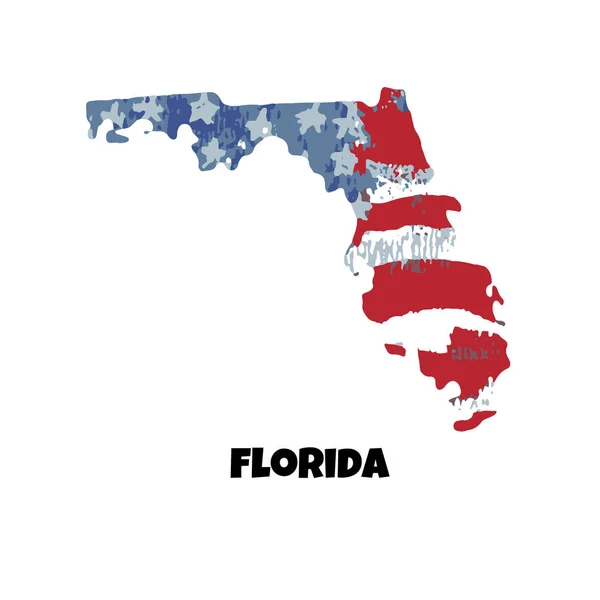 Stát Florida Spojené Státy Americké Vektorové Ilustrace Akvarelu Textura Vlajky — Stockový vektor