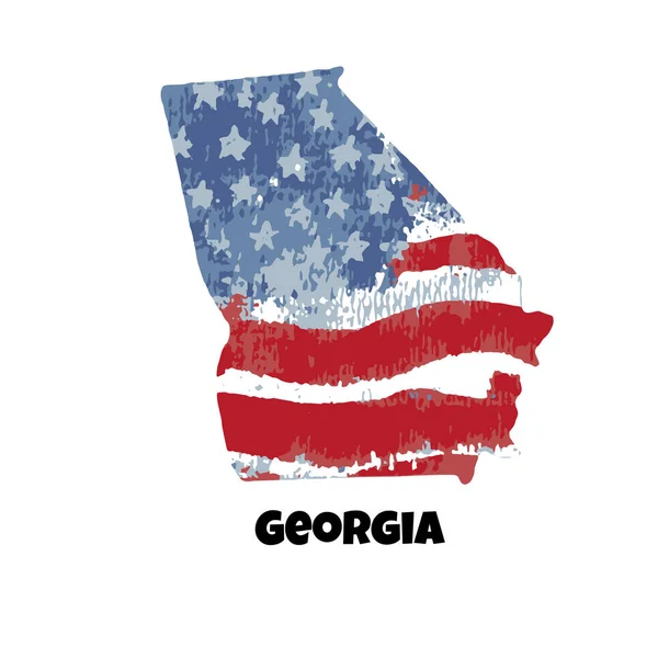 Staat Georgia Verenigde Staten Van Amerika Vectorillustratie Aquarel Textuur Van — Stockvector