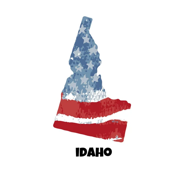 Stanu Idaho Stany Zjednoczone Ameryki Ilustracja Wektorowa Akwarela Tekstury Flagi — Wektor stockowy