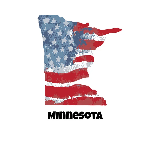 Státě Minnesota Spojené Státy Americké Vektorové Ilustrace Akvarelu Textura Vlajky — Stockový vektor