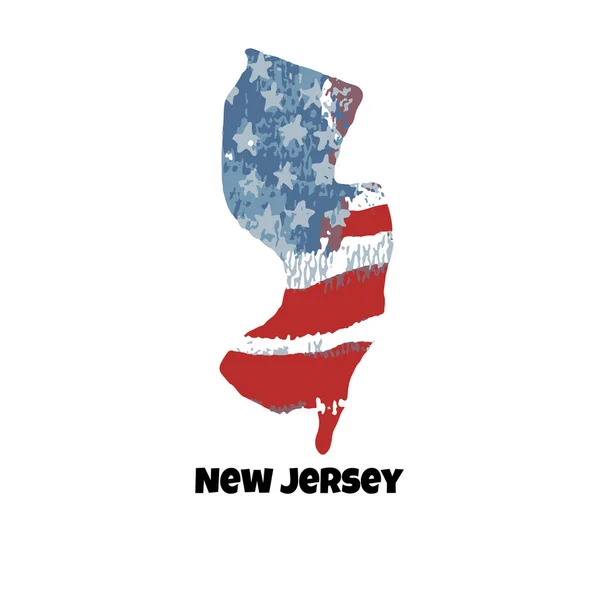 Stát New Jersey Spojené Státy Americké Vektorové Ilustrace Akvarelu Textura — Stockový vektor
