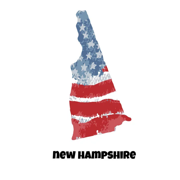 New Hampshire Devlet Amerika Birleşik Devletleri Vektör Çizim Abd Bayrağı — Stok Vektör