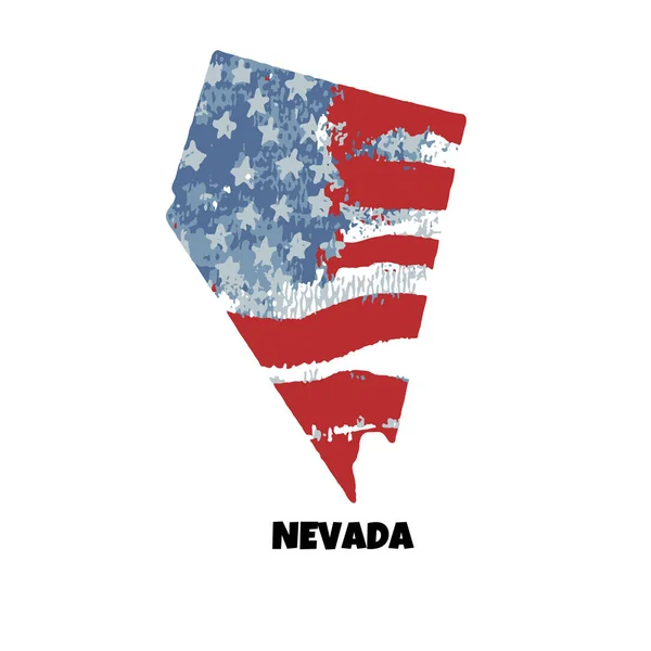 Estado Nevada Estados Unidos América Ilustração Vetorial Textura Aquarela Bandeira — Vetor de Stock