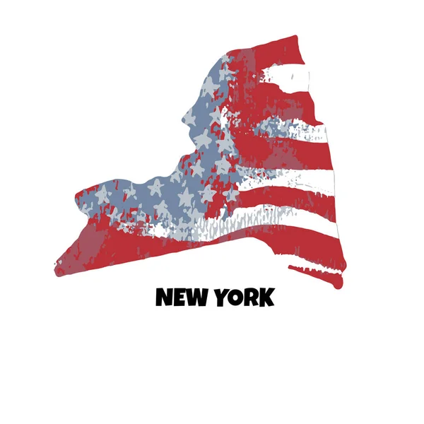 New York Eyaleti Amerika Birleşik Devletleri Vektör Çizim Abd Bayrağı — Stok Vektör