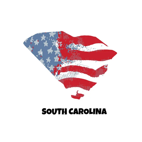 Státu Jižní Karolína Spojené Státy Americké Vektorové Ilustrace Vlajka Usa — Stockový vektor