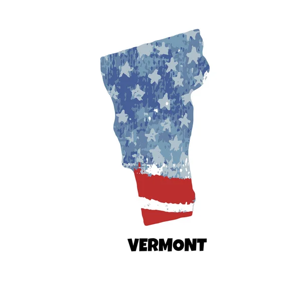 Vermont Devlet Amerika Birleşik Devletleri Vektör Çizim Abd Bayrağı Suluboya — Stok Vektör