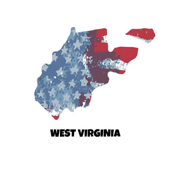 Batı Virginia Devlet Amerika Birleşik Devletleri Vektör Çizim Abd Bayrağı — Stok Vektör