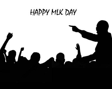 Iilustration, Martin Luther King, konuşan insanlar için Jr. elebrate Mlk günü. 