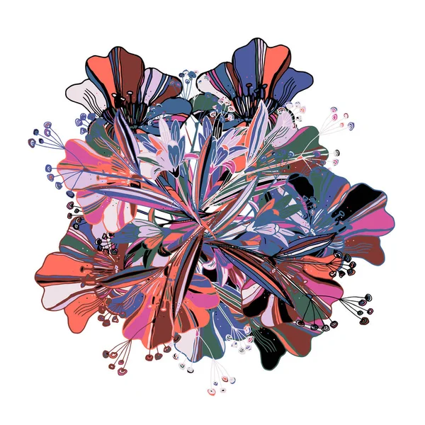 サンゴのバラとラナンキュラス可愛い花成分 繊細なブーケ テキスタイル 結婚式招待状 カバー ラップ スクラップブッ キングのための花の背景 — ストックベクタ