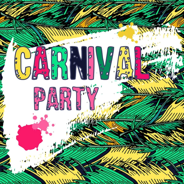 Fondo Tropical Multicolor Dibujado Mano Textura Grunge Para Cartel Carnaval — Archivo Imágenes Vectoriales