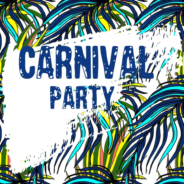 Fondo Tropical Multicolor Dibujado Mano Textura Grunge Para Cartel Carnaval — Archivo Imágenes Vectoriales