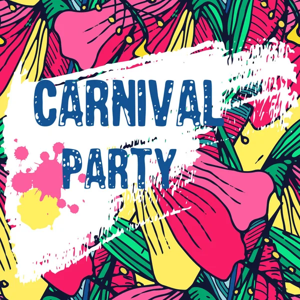 Fondo Tropical Multicolor Dibujado Mano Textura Grunge Para Cartel Carnaval — Archivo Imágenes Vectoriales