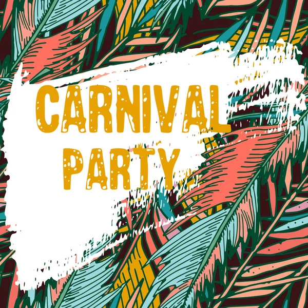 Fondo Tropical Multicolor Dibujado Mano Textura Grunge Para Cartel Carnaval — Archivo Imágenes Vectoriales