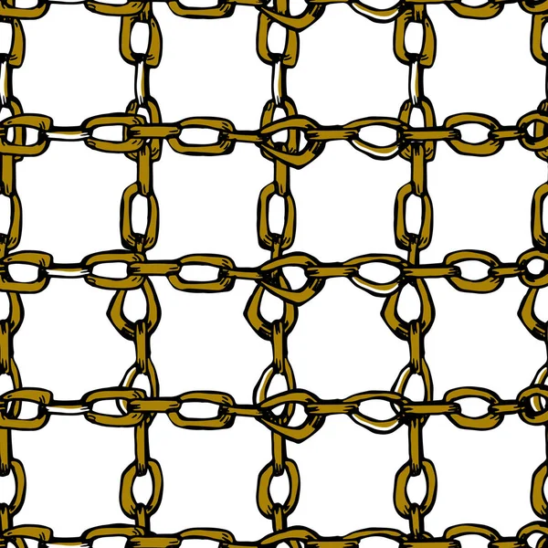 Stylish trendy pattern with golden chains. Vector background. — Stock Vector