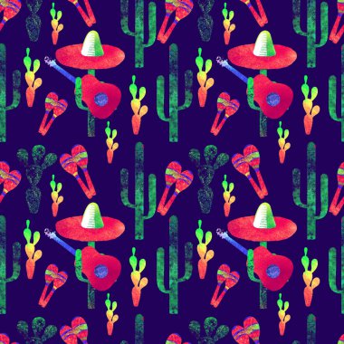 Cinco de Mayo arka plan. Suluboya doku dikişsiz desen wi