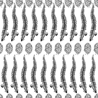 Vintage tarzı Botanik dikişsiz desen. f çeşitli yaprakları