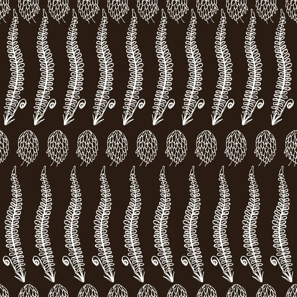Patrón botánico sin costuras en estilo vintage. Varias hojas de f — Vector de stock