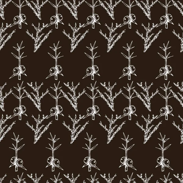 Botanical seamless pattern in vintage style. Various leaves of f — Stock Illustration Botanical seamless pattern in vintage style. Various leaves of f Royalty Free Stock Illustrations
