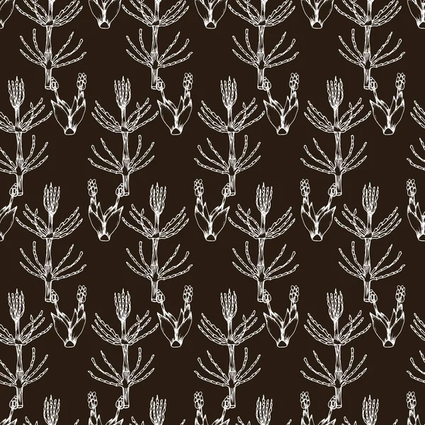 Botanical seamless pattern in vintage style. Various leaves of f — Stock Illustration Botanical seamless pattern in vintage style. Various leaves of f Stock Illustration