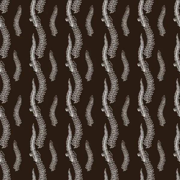 Botanical seamless pattern in vintage style. Various leaves of f — Stock Illustration Botanical seamless pattern in vintage style. Various leaves of f Vector Graphics
