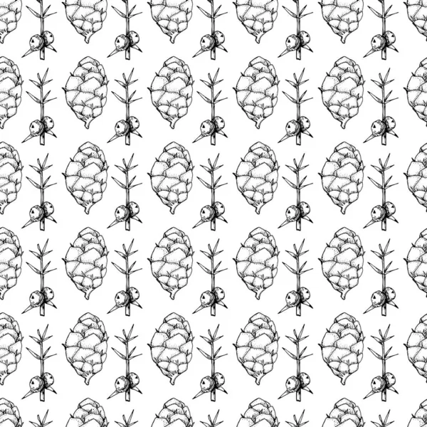 Botanical seamless pattern in vintage style. Various leaves of f — Stock Illustration Botanical seamless pattern in vintage style. Various leaves of f Stock Vector